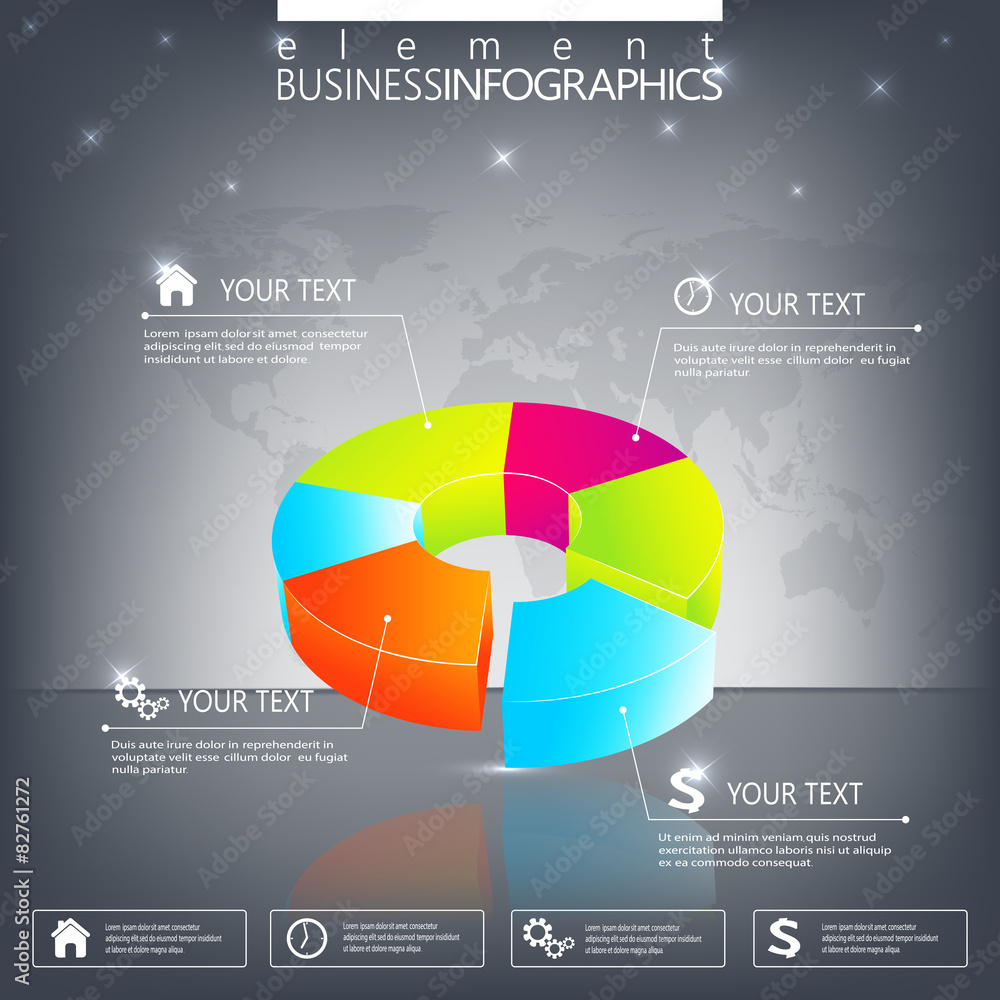 Poster Modern 3d infographic template. Can be used for workflow layout