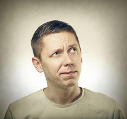 Fototapeta premium Young thoughtful man.
