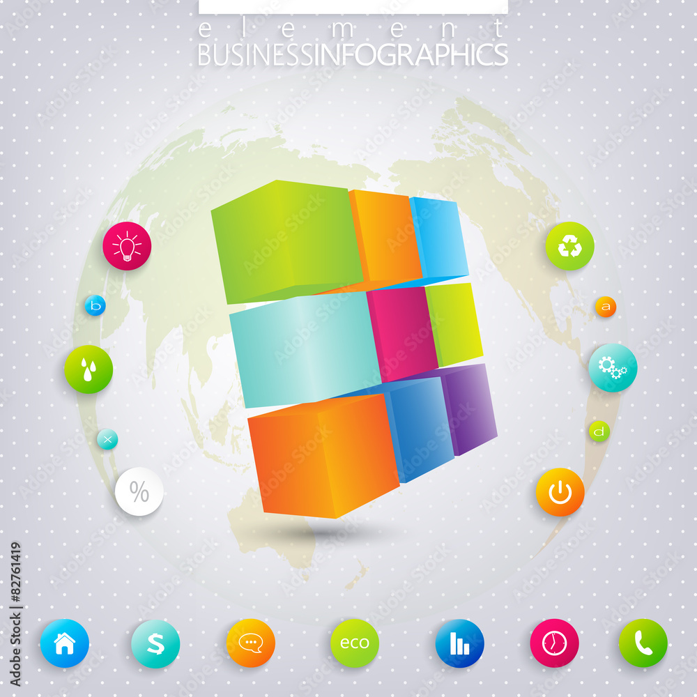 Poster Modern 3d infographic template. Can be used for workflow layout