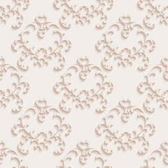 Floral seamless wallpapers in the style of Baroque . Can be used