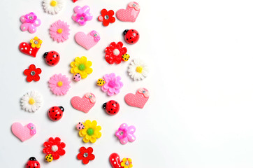 Flowers playground hearts ladybug pattern