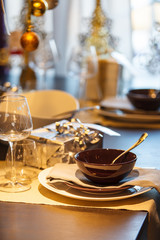 Decorated christmas table