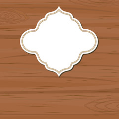 Retro label over brown wood