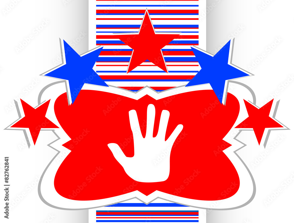 Fototapete hand icon on web button vector