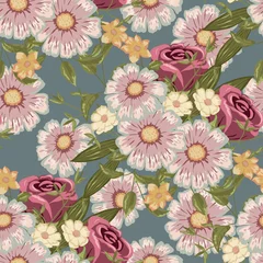 Wandcirkels aluminium Seamless floral pattern, flower vector illustration © natikka
