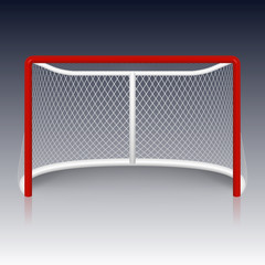 Fototapeta premium Red hockey goal, net.