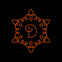 Monogram template, logo design. Line style