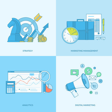 Set of line concept icons for marketing