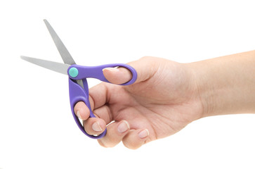 Woman hand with scissors