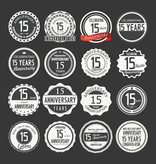 Anniversary retro labels 15 years collection