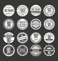 Anniversary retro labels 90 years collection