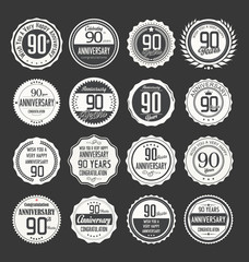Anniversary retro labels 90 years collection