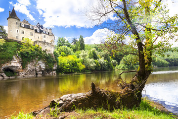 Fototapeta na wymiar romantic castles of France. Dordogne region