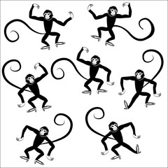 seamless monkey animal vector illustration
