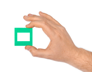 Photo frame for slide in hand