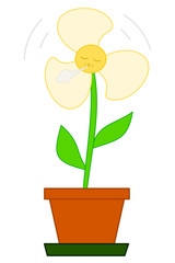 Flower fan cute cartoon illustration