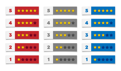 Rating stars in various colors