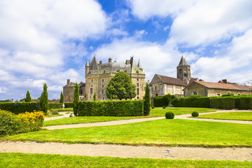 Fototapeta na wymiar romantic medieval castles of France - jumilhac-le-grand
