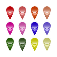 set of bright map pointers