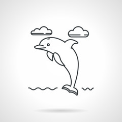 Dolphin black line vector icon