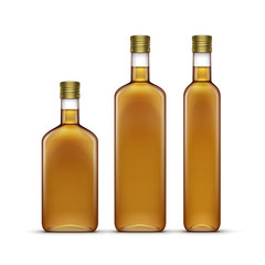 Vector Set of Olive or Sunflower Oil Glass Bottles