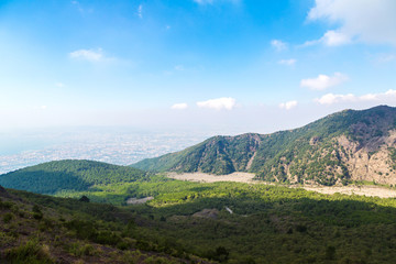 Mountain landscape next to Vesuvius volcano