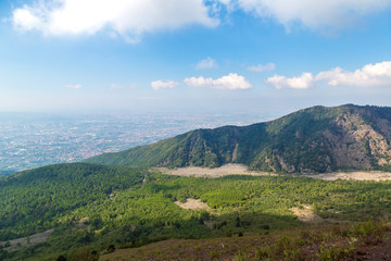 Mountain landscape next to Vesuvius volcano