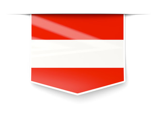 Square label with flag of austria