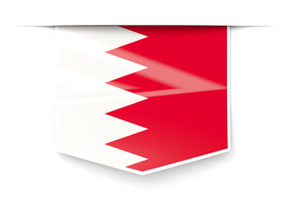 Square label with flag of bahrain