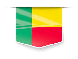 Obraz premium Square label with flag of benin