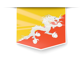 Square label with flag of bhutan