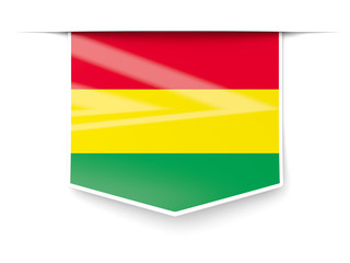 Obraz premium Square label with flag of bolivia