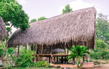 Plakat paleolithic thatched huts