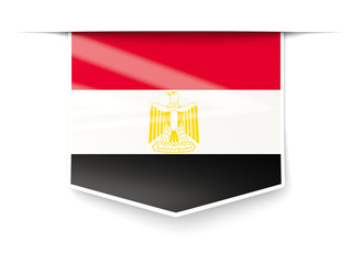 Square label with flag of egypt