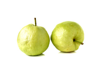 guava with stem on white background