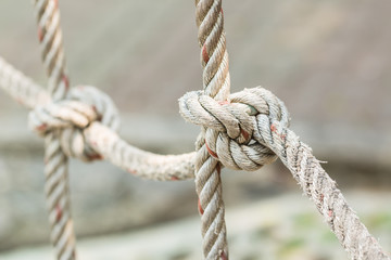 Old rope with a Tied Knot