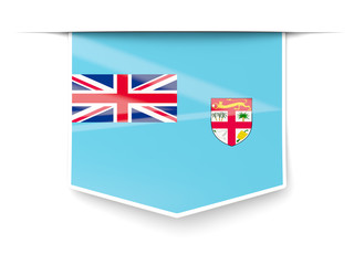 Square label with flag of fiji