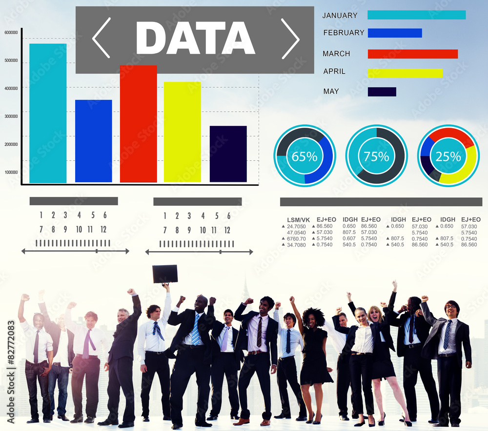 Poster data analytics chart performance pattern statistics information
