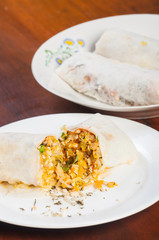 fresh made lumpia or mixed vegetable on a rice wrap