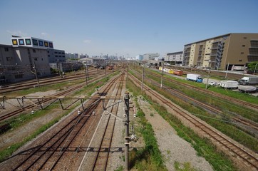 Fototapeta premium 貨物ターミナルの線路