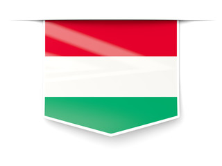 Obraz premium Square label with flag of hungary