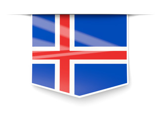 Obraz premium Square label with flag of iceland