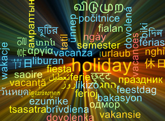 Holiday multilanguage wordcloud background concept glowing