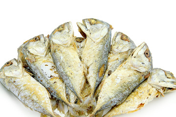fried fishs isolated in white background