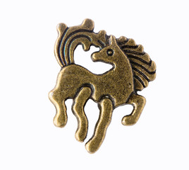 Bronze horse isolated on white background