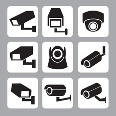 Collection of CCTV and security camera icon