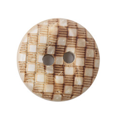 Wooden buttons isolated on white background