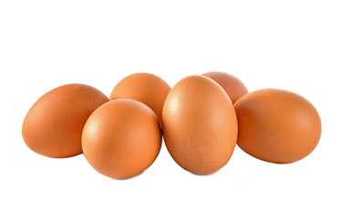 Eggs isolated on white background