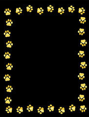 Paw prints gold frame