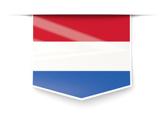 Fototapeta premium Square label with flag of netherlands